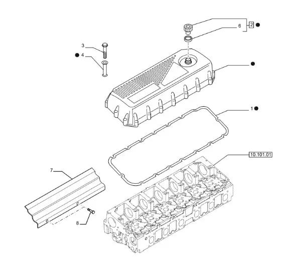 99446692 - Прокладка крышки клап. ГБЦ ДВС Cursor8K/9K CS, CSX, CX6/8