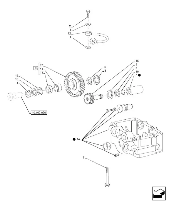 98418381 - Вал шестеренч. балансира динамич. ДВС TD5.110/JX110